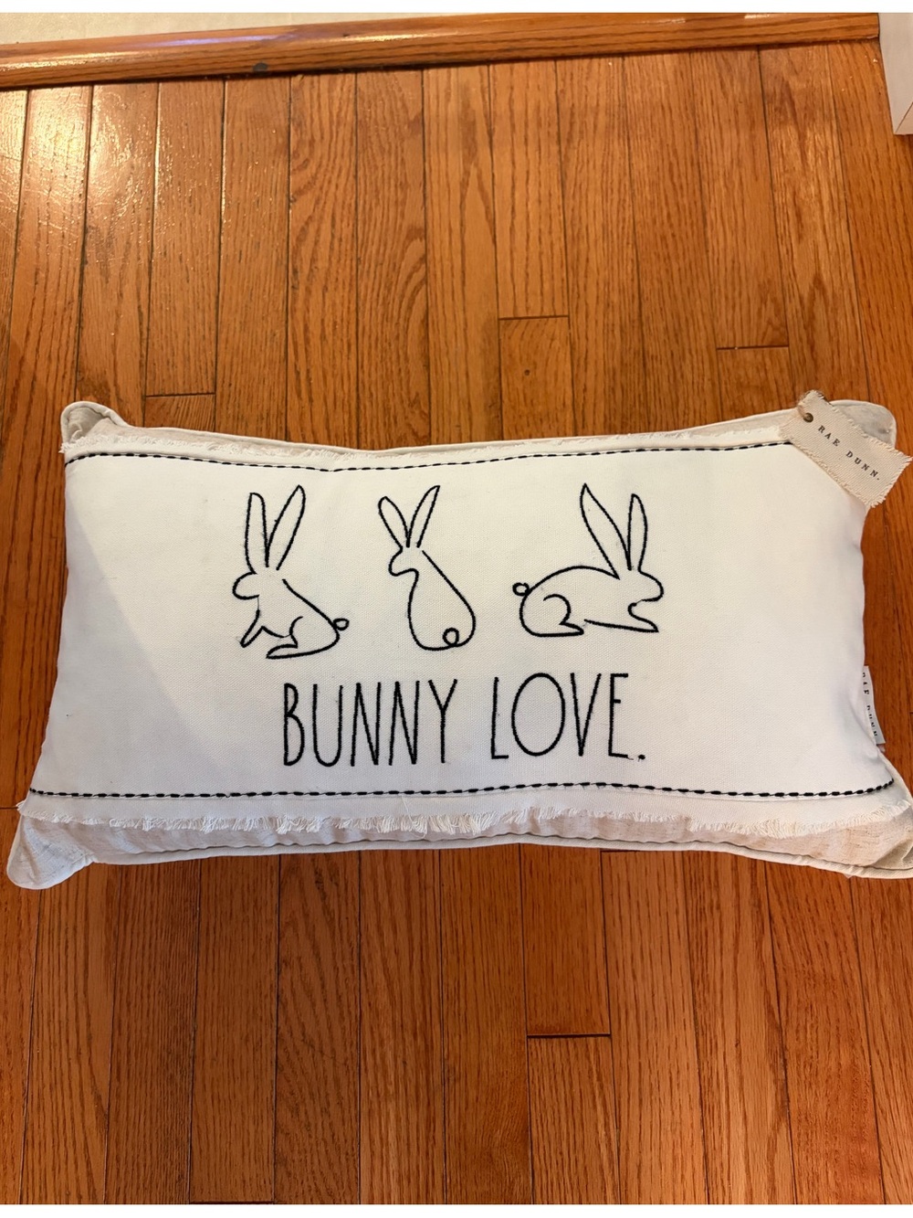 Rae Dunn Rectangular Bunny Love Decorative Pillow New With Tags